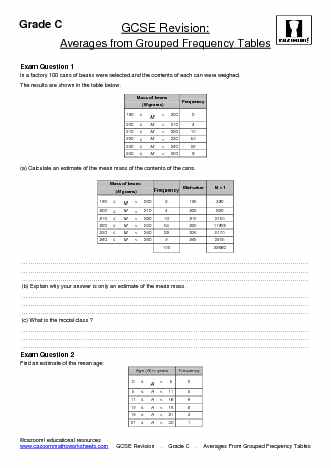 GCSE Revision Worksheets - Cazoom Maths worksheets
